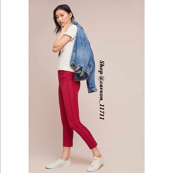 Anthropologie The Essential Striped Slim Trouser 4 - Picture 1 of 3